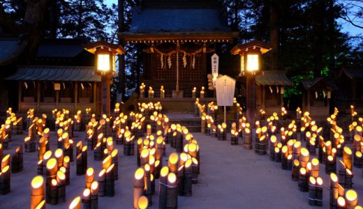穂高神社に1万本の“竹灯籠”が輝く！冬の風物詩「安曇野 神竹灯（かみあかり）」